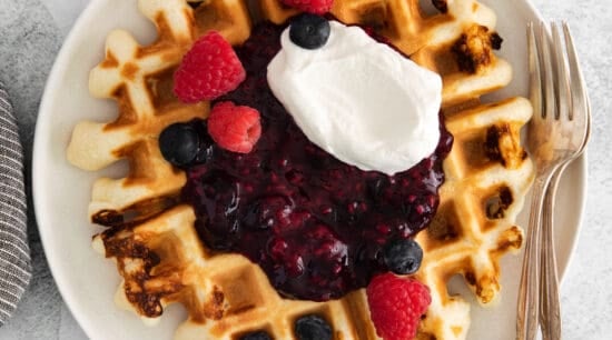 waffle on plate.