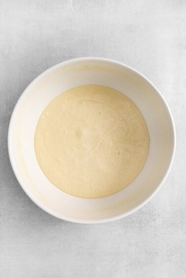 The filling of the Mini Creme Brûlée Cheesecake in a bowl.