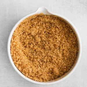 Graham cracker crumbs in a bowl.