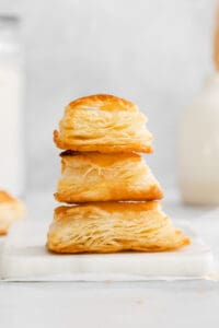 Stack of puff pastry.