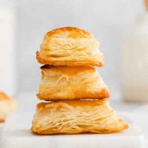 Stack of puff pastry.