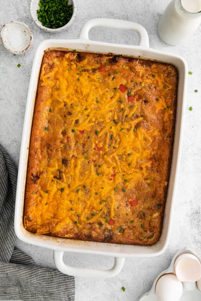 Easy Sausage Egg and Cheese Casserole - The Cheese Knees