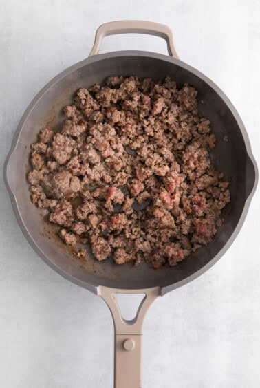 cooking ground sausage.