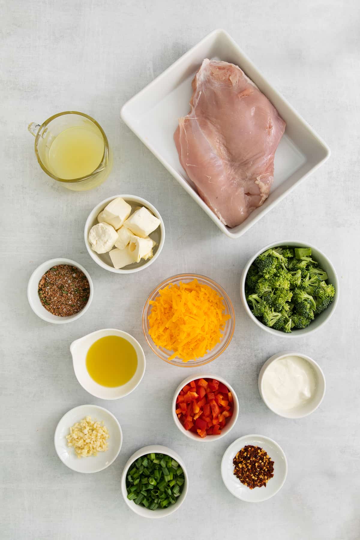 Ingredients for stuffed turkey breast in bowls.