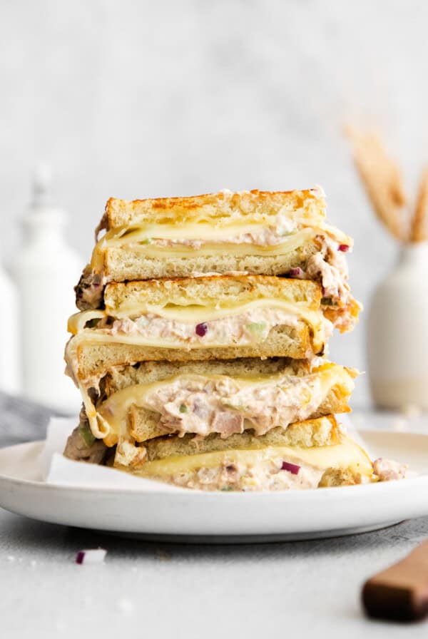 stack of tuna melts.