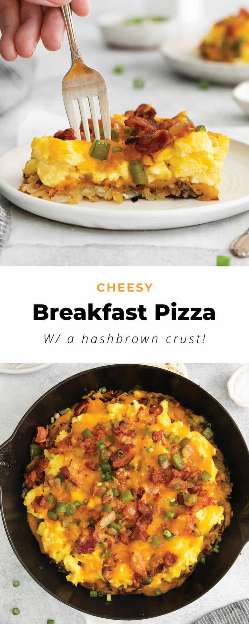 Breakfast Pizza with Hash Brown Crust - The Cheese Knees