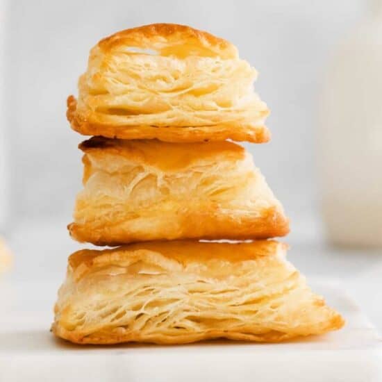 Stack of puff pastry.