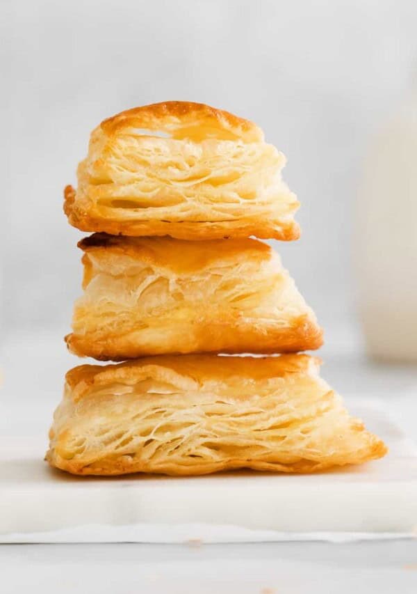Stack of puff pastry.
