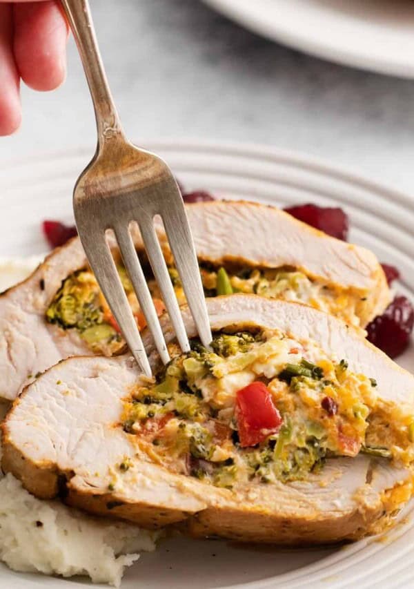 Broccoli & Cheese Stuffed Turkey Breast
