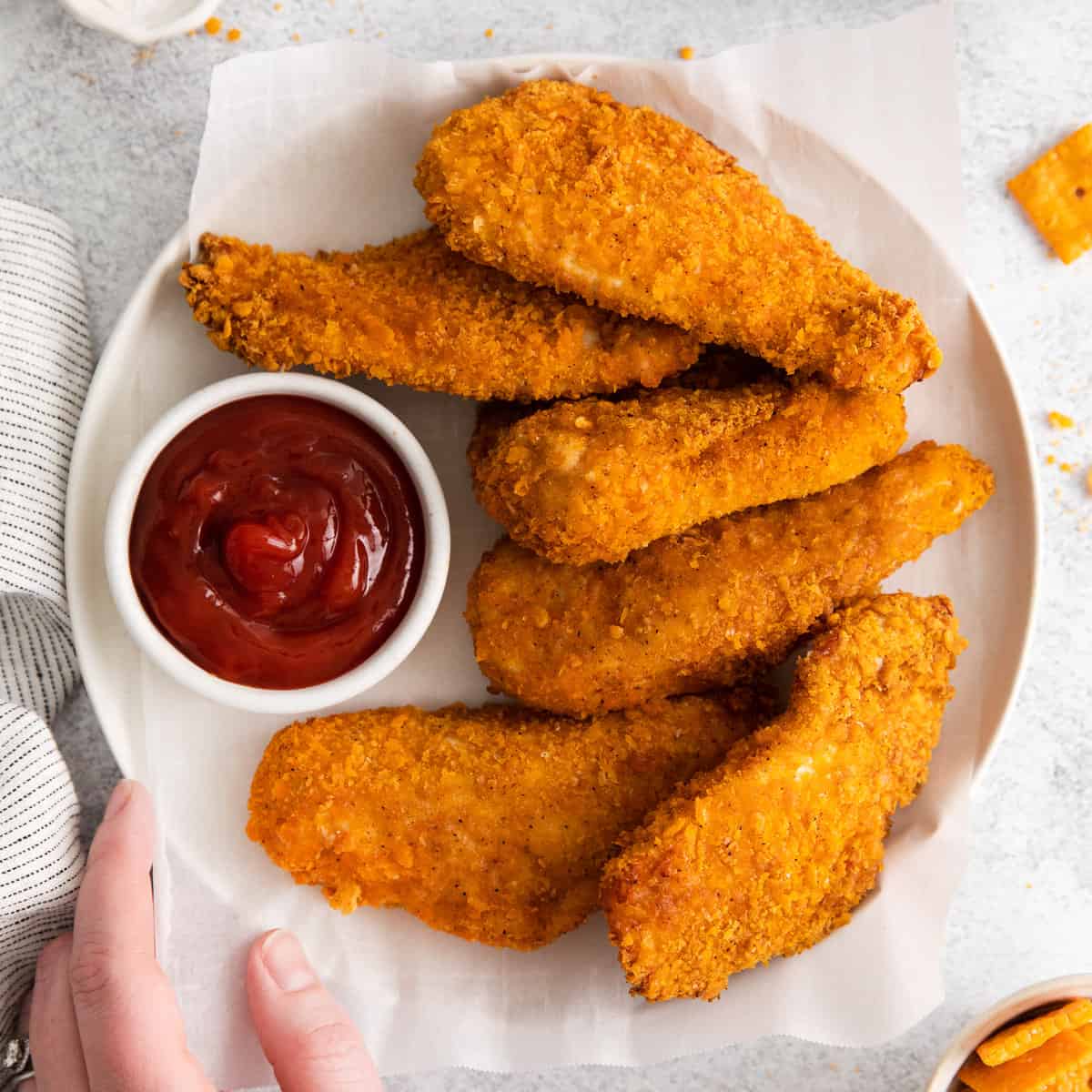 Cheez-It Breaded Chicken Fingers - The Cheese Knees