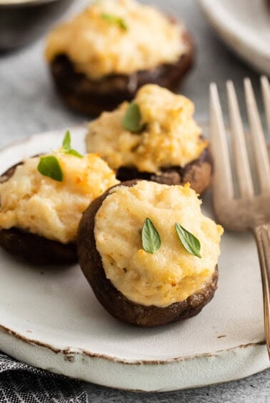 Cream cheese stuffed mushrooms.