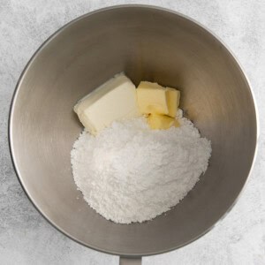 ingredients in mixer.
