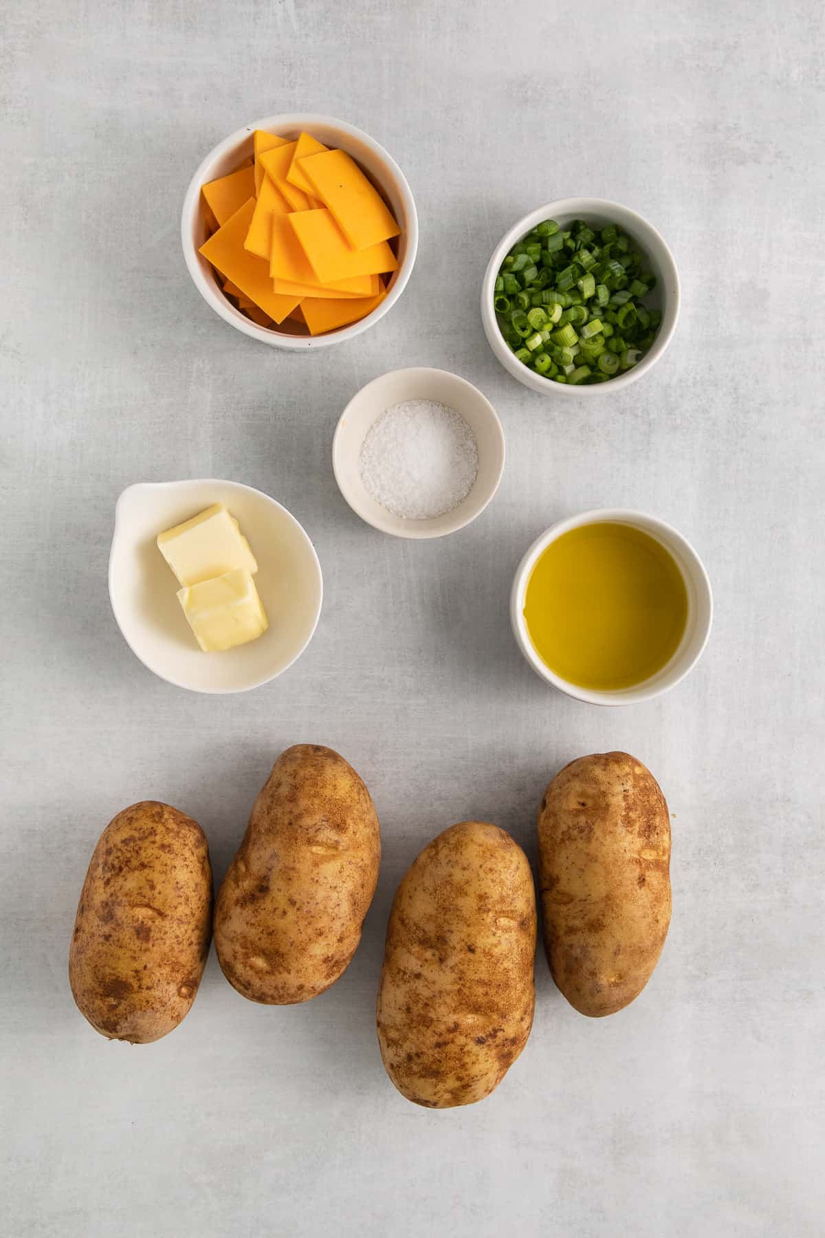 Ingredients for hasselback potatoes.