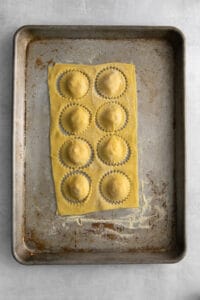 ravioli sliced.