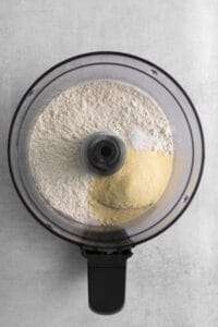 flour in food processor.