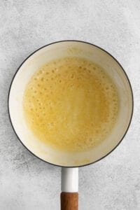 Flour and butter in a pan.