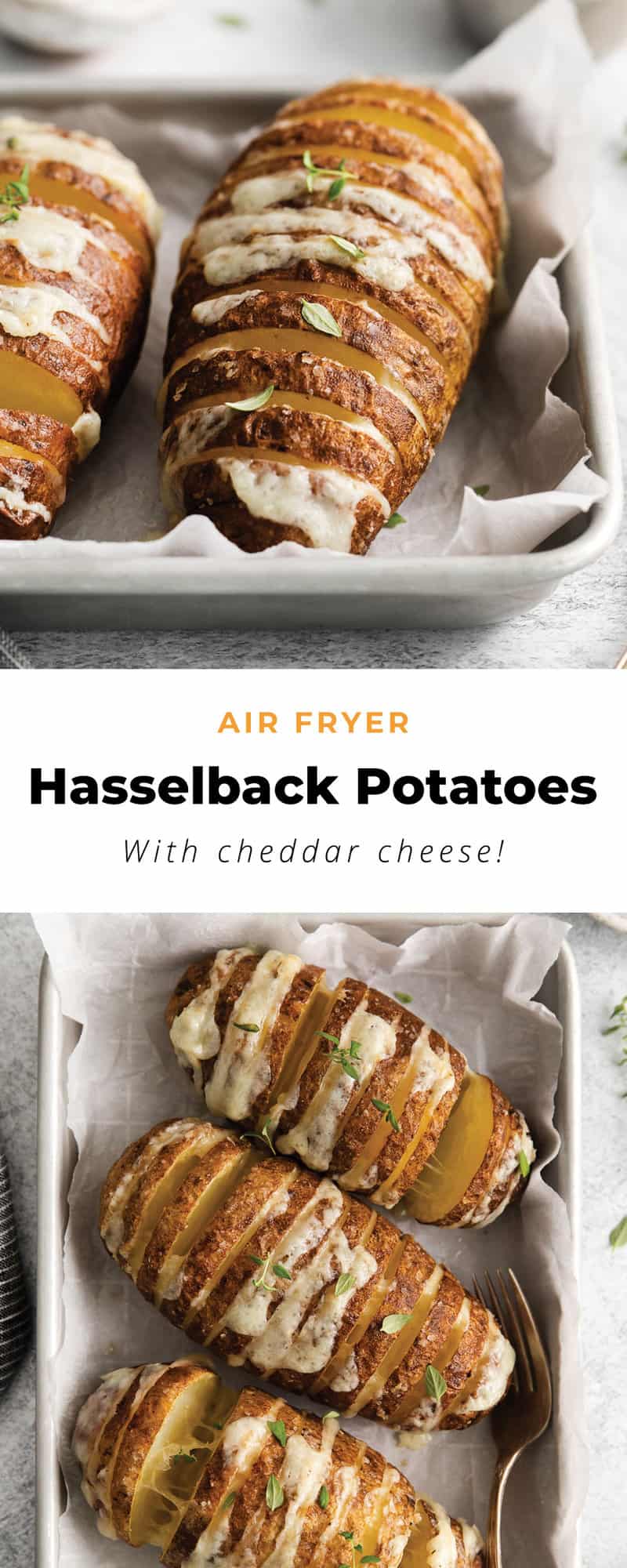 Air Fryer Hasselback Potatoes - The Cheese Knees