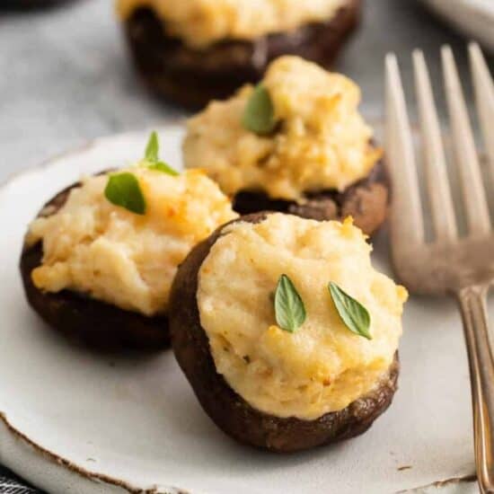 Cream cheese stuffed mushrooms.