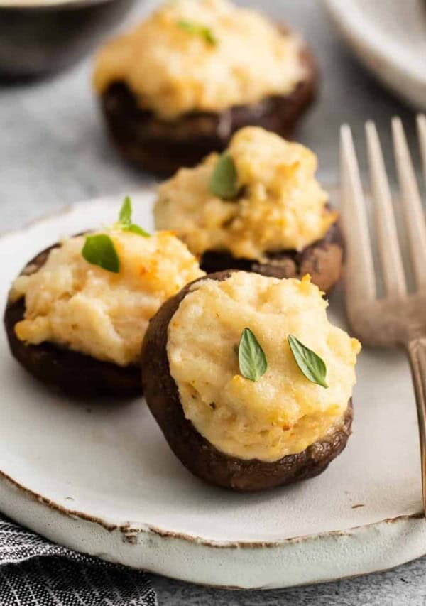 Cream cheese stuffed mushrooms.