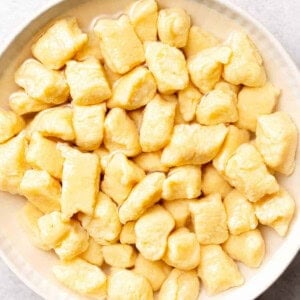 ricotta gnocchi in bowl.