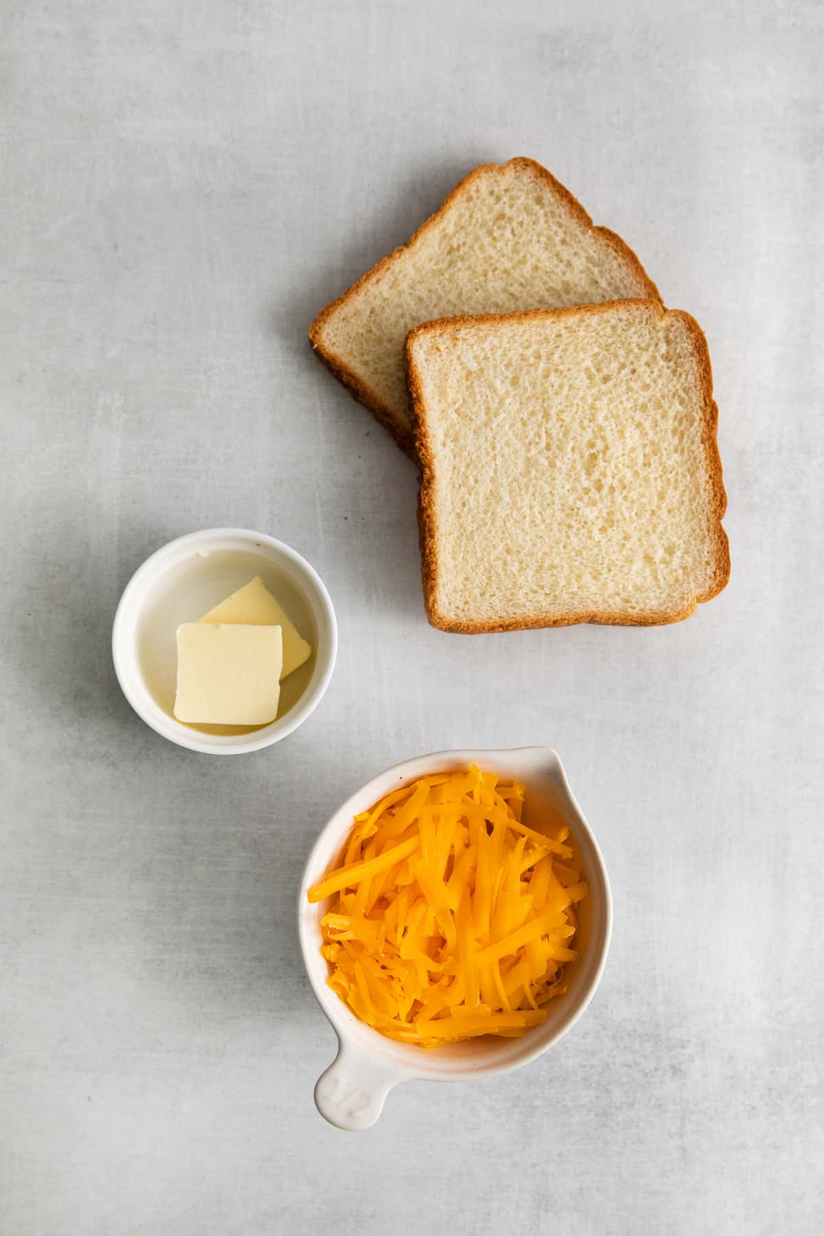 Ingredients for cheese toast.