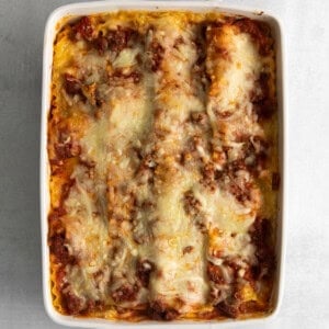 Baked cottage cheese lasagna.