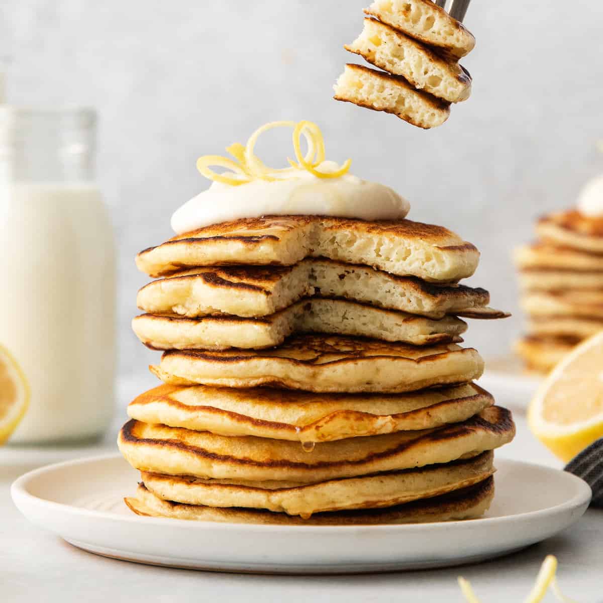 Lemon Ricotta Pancakes - Fit Foodie Finds
