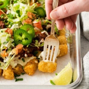 Totchos on a plate.