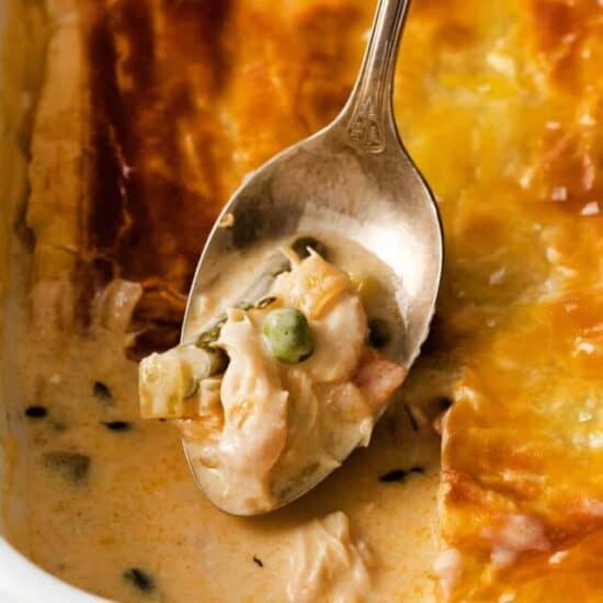 Chicken pot pie casserole.