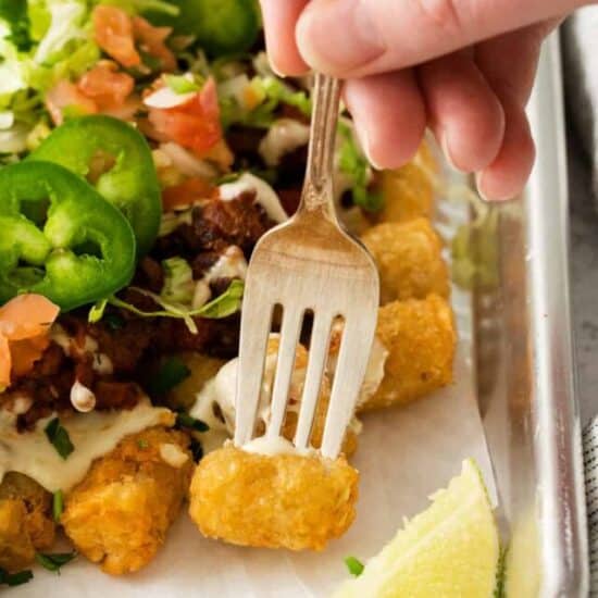 Totchos on a plate.