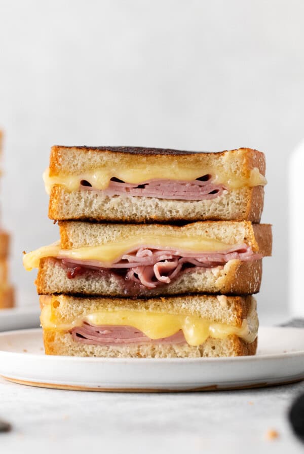 Grilled ham and cheese.