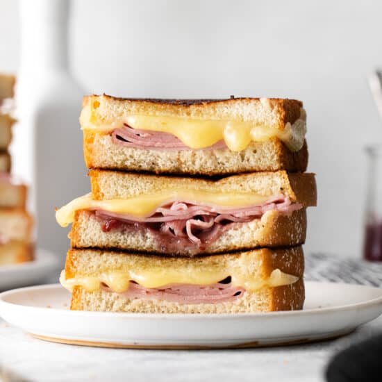 Grilled ham and cheese.