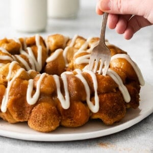 Monkey bread on a plate.