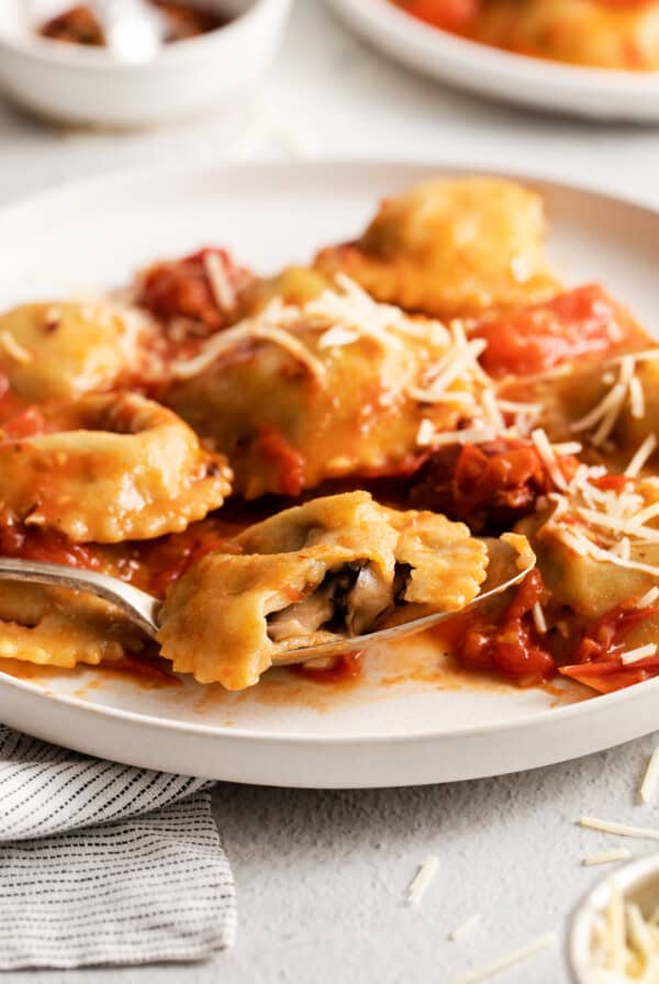 Mushroom ravioli.