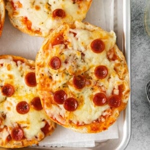 Air fryer pizza bagels.