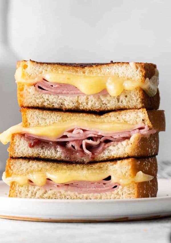 Grilled ham and cheese.