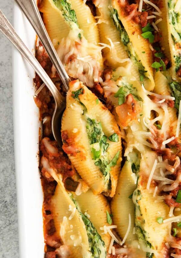 Stuffed Shells with Meat Sauce