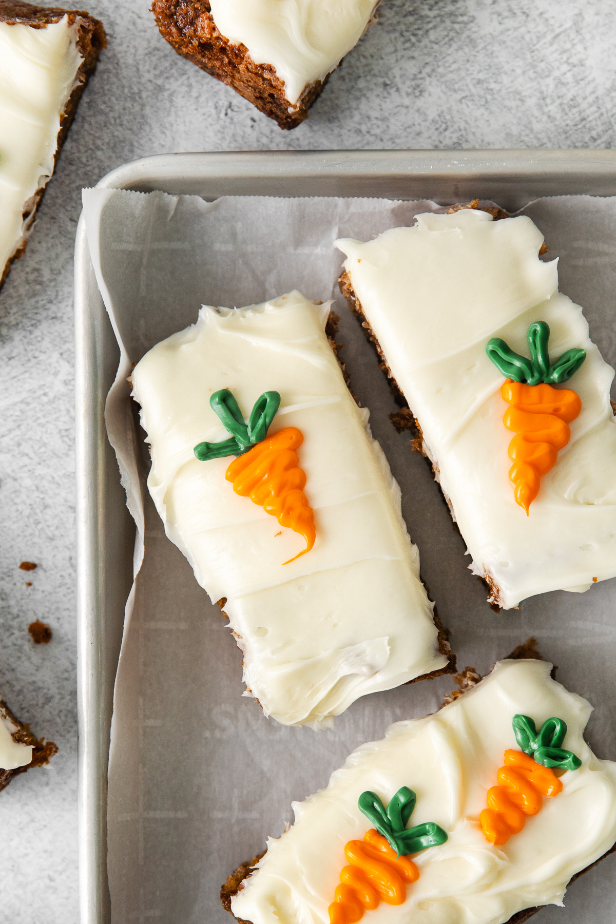 sliced carrot cake bars.