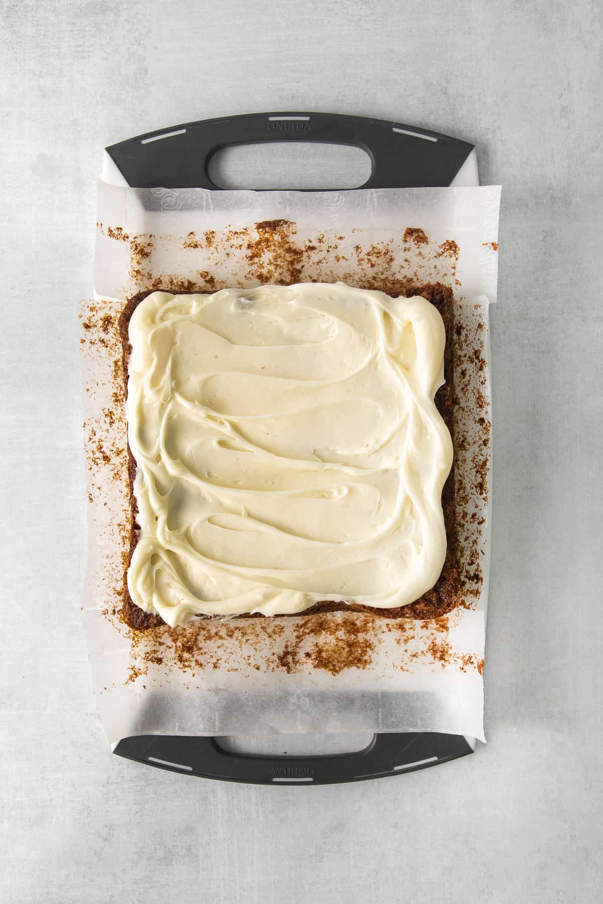 carrot bars on counter.