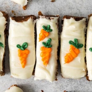 sliced carrot cake bars.