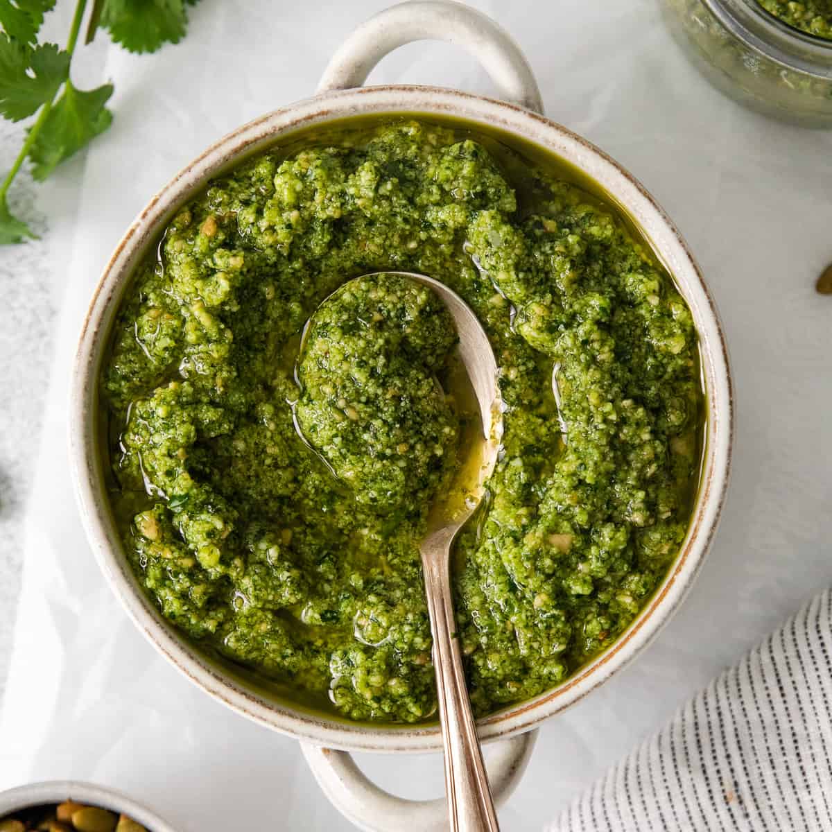 Simple Cilantro Pesto - The Cheese Knees