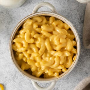 KFC mac and cheese in a bowl.