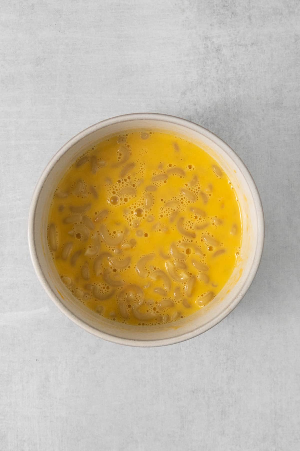 Microwave mac and cheese in a bowl.