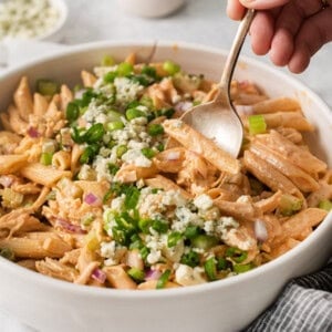 Buffalo chicken pasta salad.