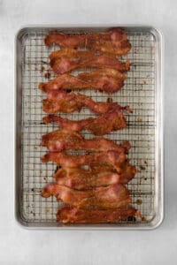 bacon on a baking sheet.