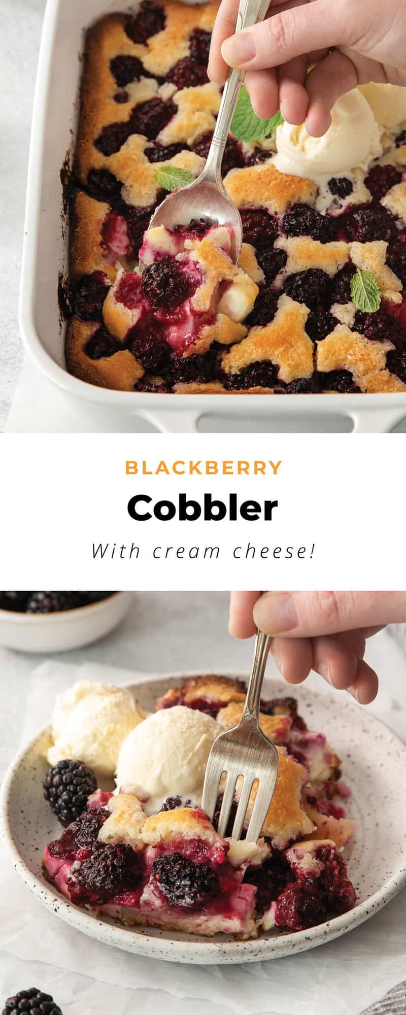 Cream Cheese Blackberry Cobbler - The Cheese Knees