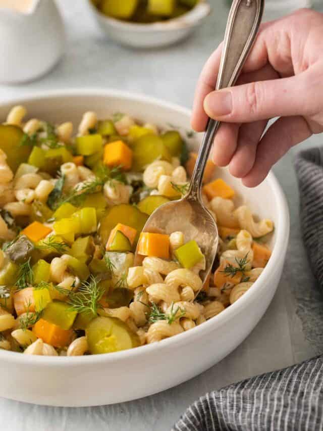 Dill Pickle Pasta Salad Cheese Knees