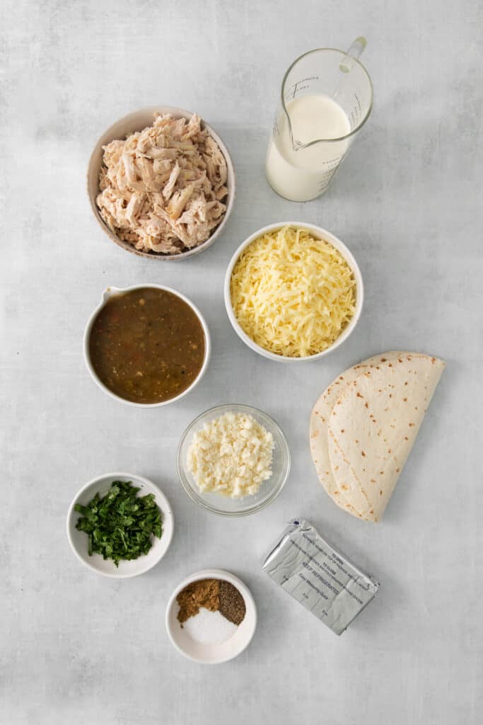 ingredients for mexican chicken burrito.