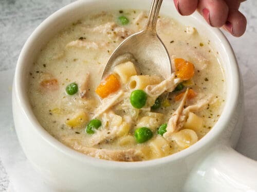 Gluten-Free Chicken Noodle Soup with Cottage Cheese