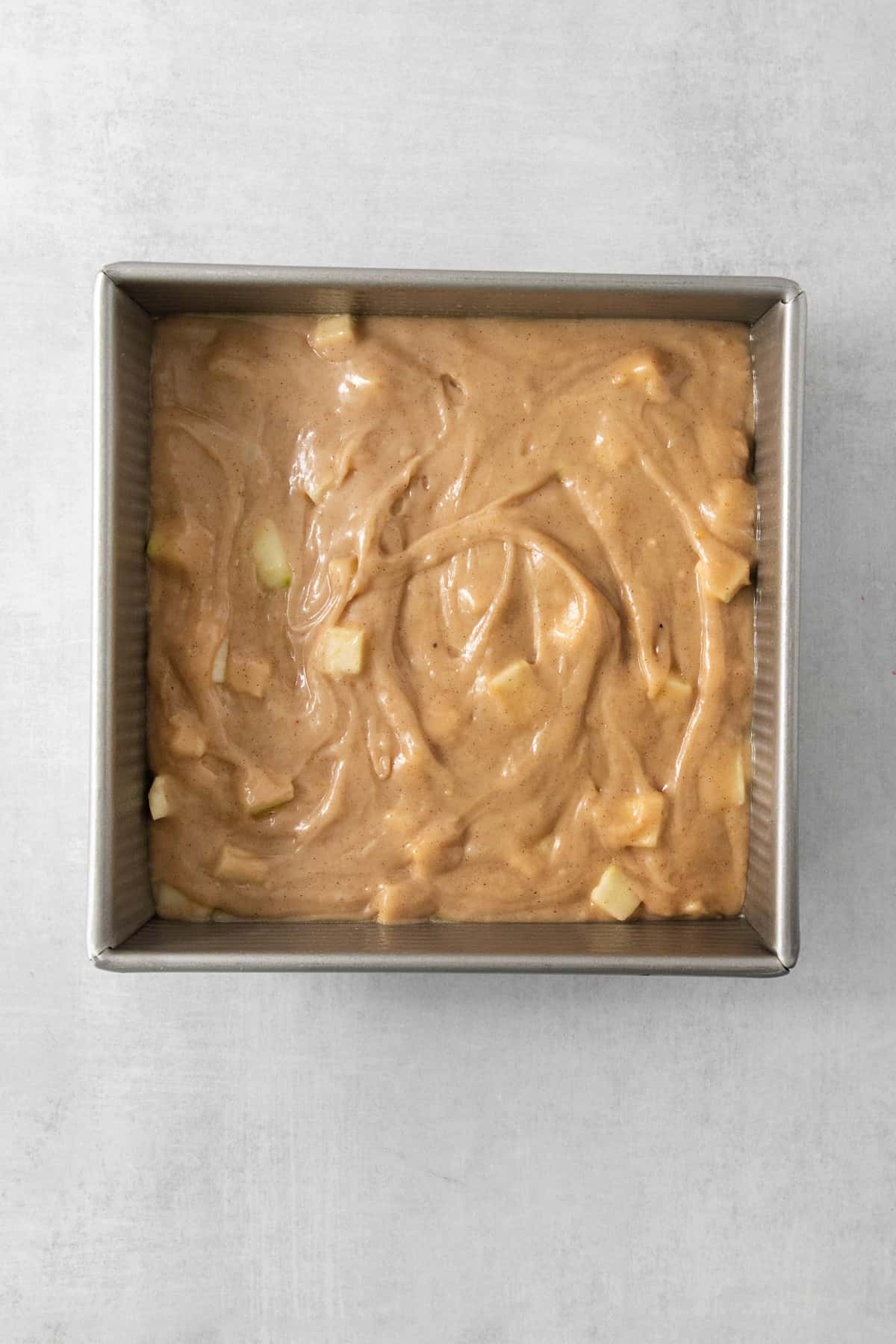 a pan filled with a mixture of peanut butter.